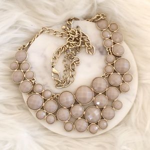 Stunning mauve/grey and gold necklace